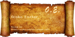 Ocsko Eszter névjegykártya